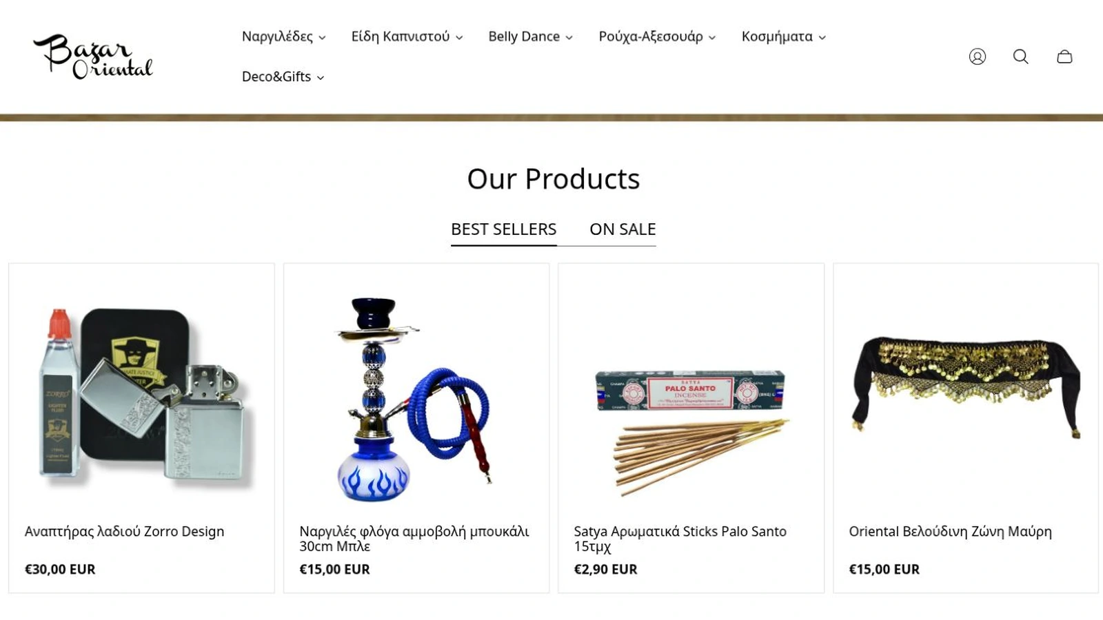 Bazar Oriental Shopify e-shop project